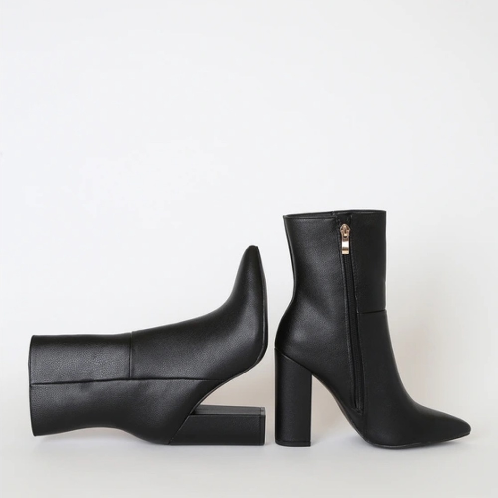 Elegant Black Leather Ankle Boots